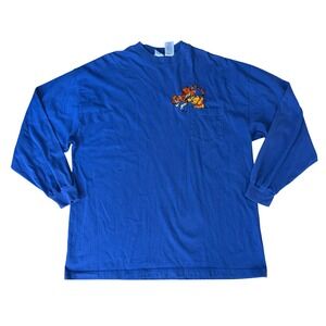 Vintage Disney Store Winnie the Pooh Tigger Embroidered‎ Pocket T-Shirt Blue XXL